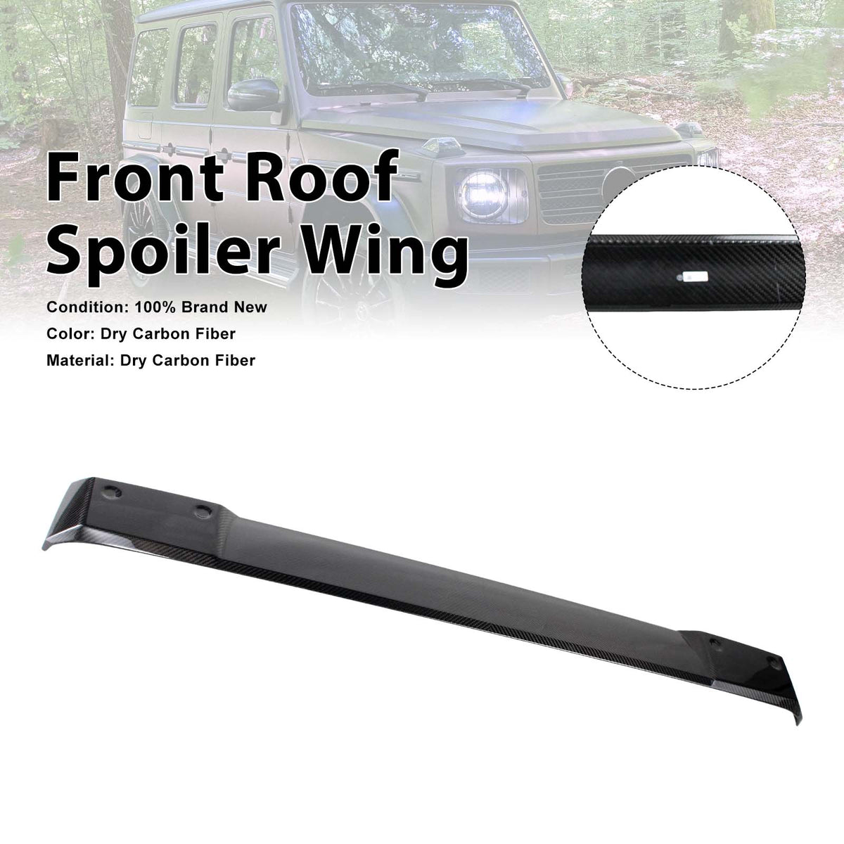 2019-2023 Mercedes Benz G-Class W464 W463A With Led Light Shark style Front Roof Spoiler Wing Generic
