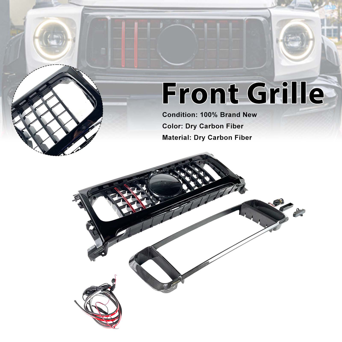 2019-2023 Mercedes Benz G-Class W464 W463A B700 B800 B900 Dry Carbon Front Grille Grill Generic