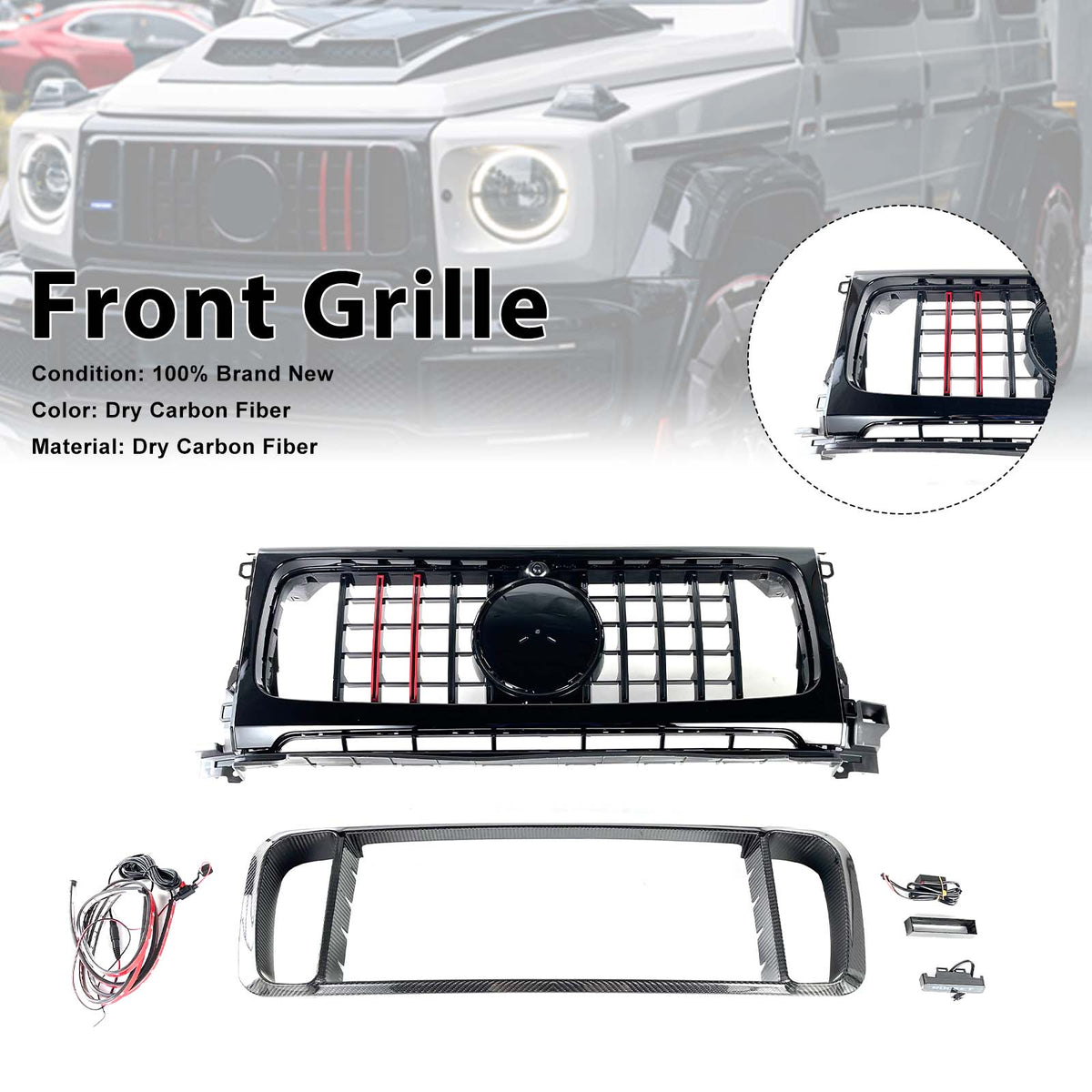 2019-2023 Mercedes Benz G-Class W464 W463A B700 B800 B900 Dry Carbon Front Grille Grill Generic