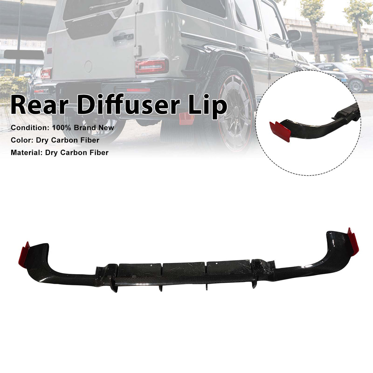 2019-2023 Mercedes Benz G-Class W464 W463A B700 B800 B900 Dry Carbon Rear Diffuser Lip Generic