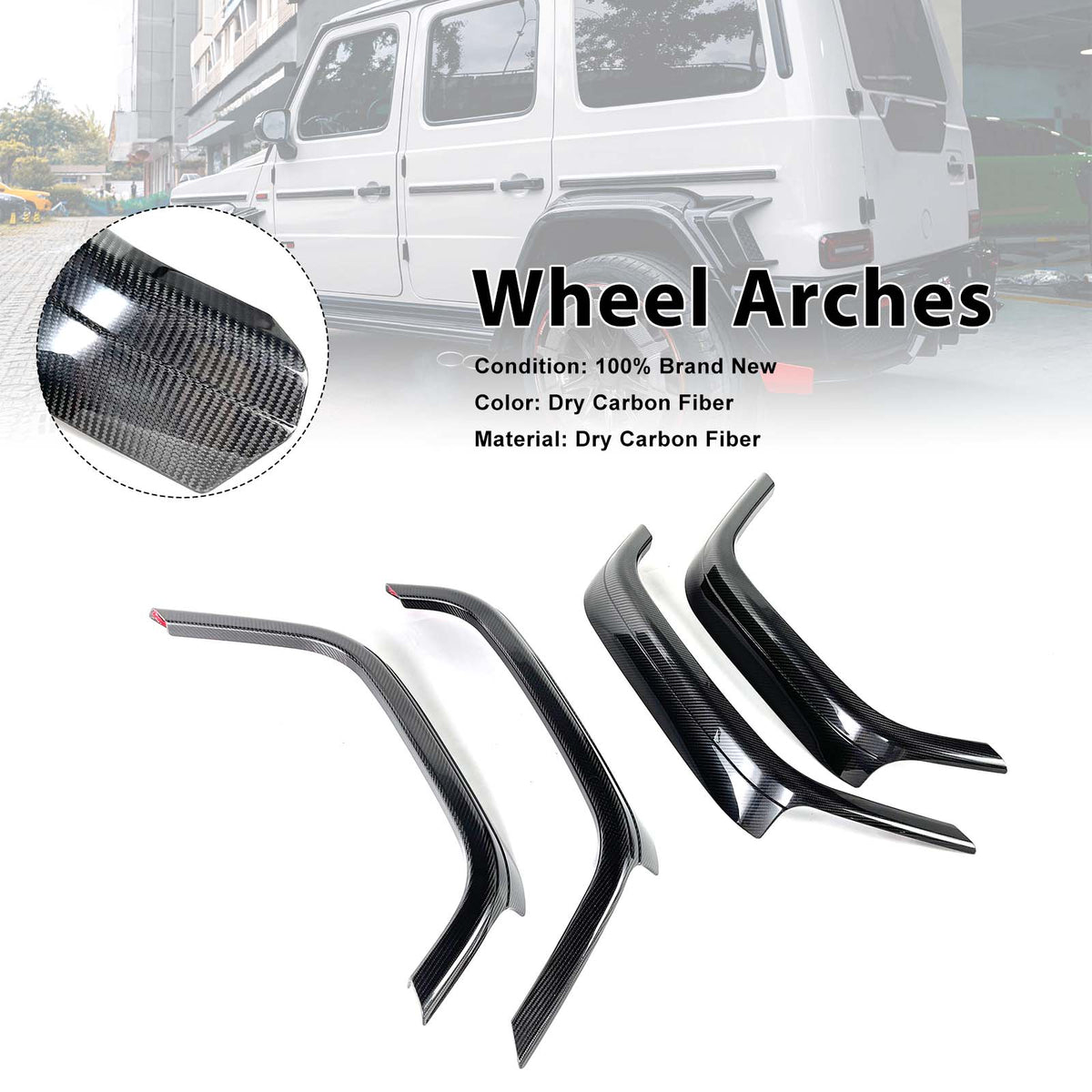 2019-2023 Mercedes Benz G-Class W464 W463A B700 B800 B900 Dry Carbon Front Rear Wheel Arches Generic