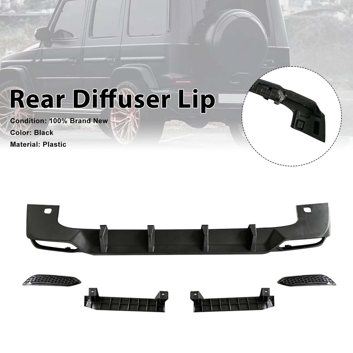 2019-2023 Mercedes Benz G-Class W464 W463A Rear Diffuser Lip Generic
