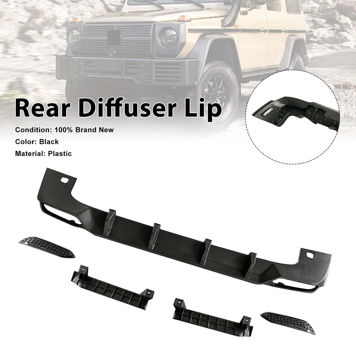 2019-2023 Mercedes Benz G-Class W464 W463A Rear Diffuser Lip Generic