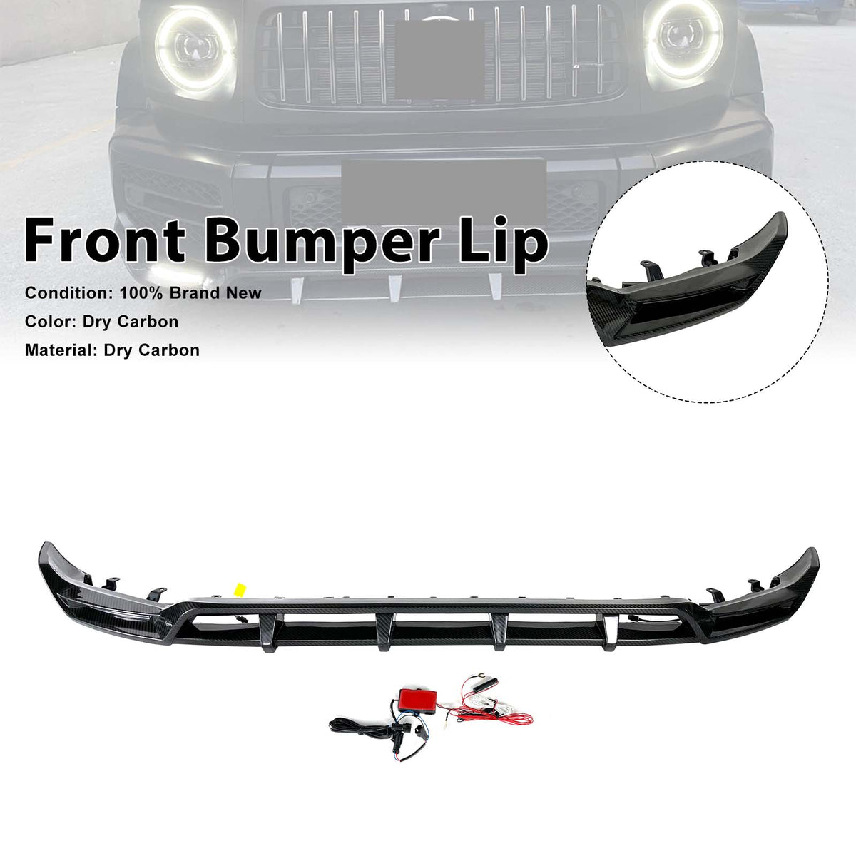 2019-2023 Mercedes Benz G-Class W464 W463A Dry Carbon Front Bumper Lip Generic