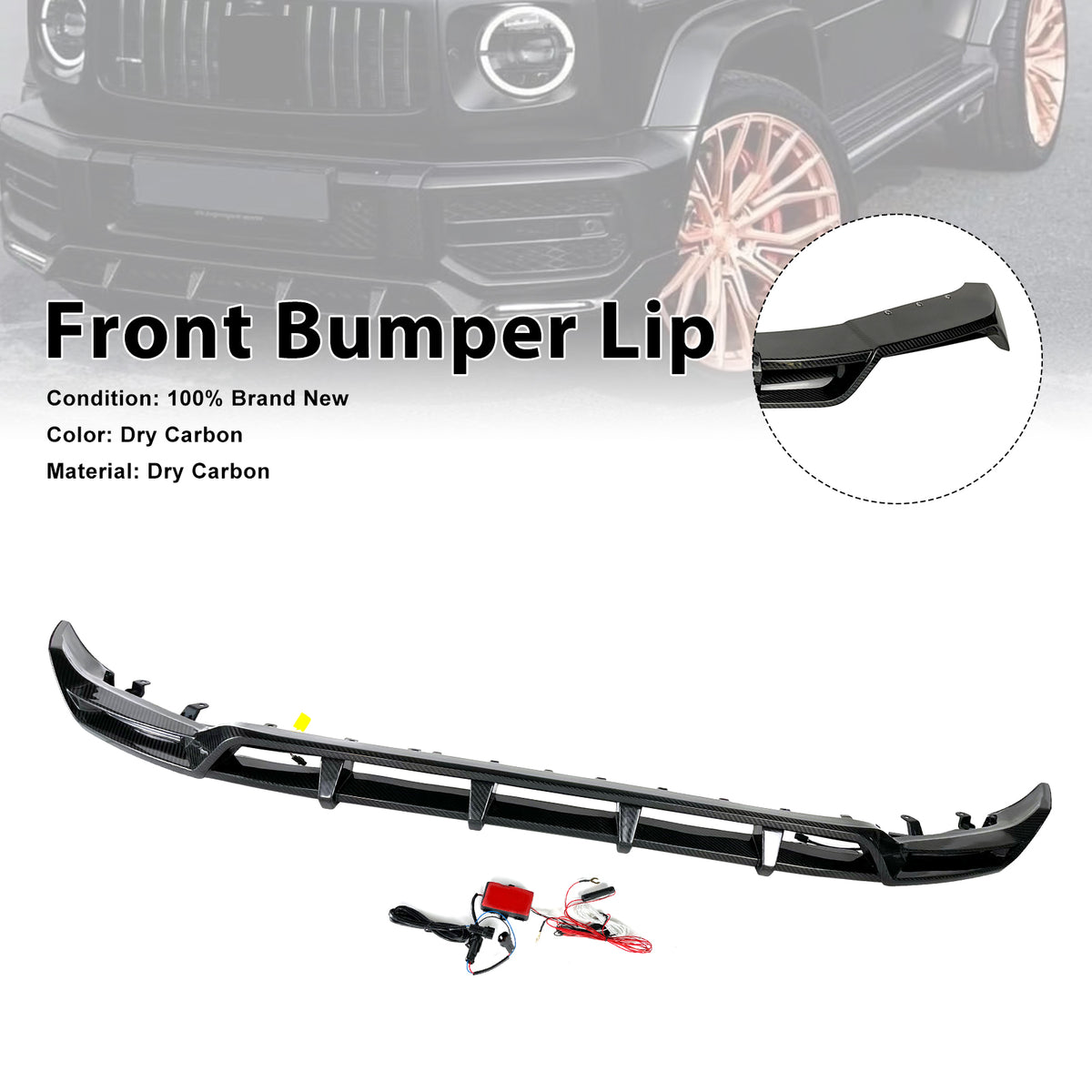 2019-2023 Mercedes Benz G-Class W464 W463A Dry Carbon Front Bumper Lip Generic