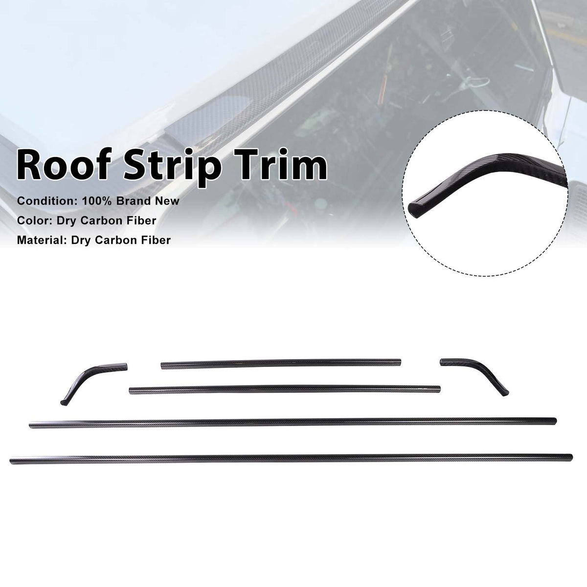 2019-2023 Mercedes Benz G-Class W464 W463A Dry Carbon Roof Strip Trim Generic
