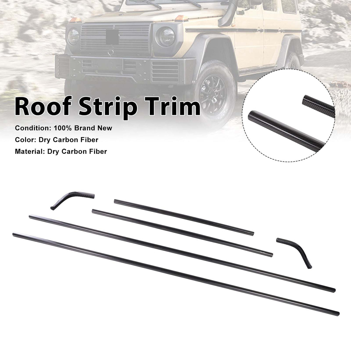 2019-2023 Mercedes Benz G-Class W464 W463A Dry Carbon Roof Strip Trim Generic