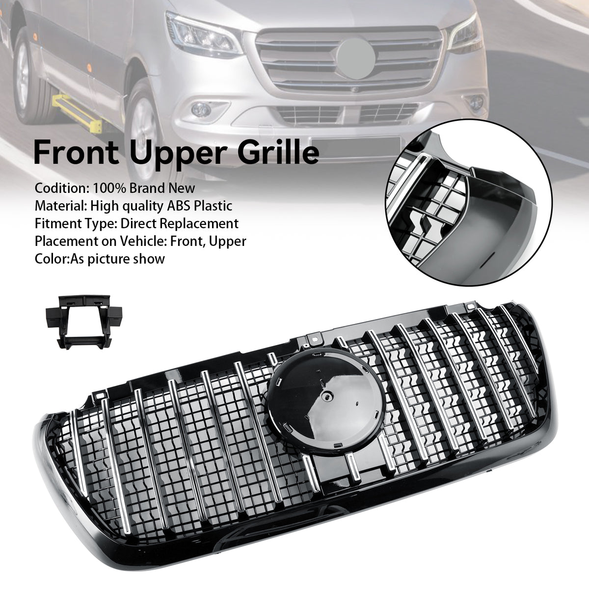 2018 Mercedes Benz Sprinter W907 W910 .02-2023 GTR Style GT-Style Front Bumper Grille Grill A 910 885 14 01 A 910 885 11 01 Generic