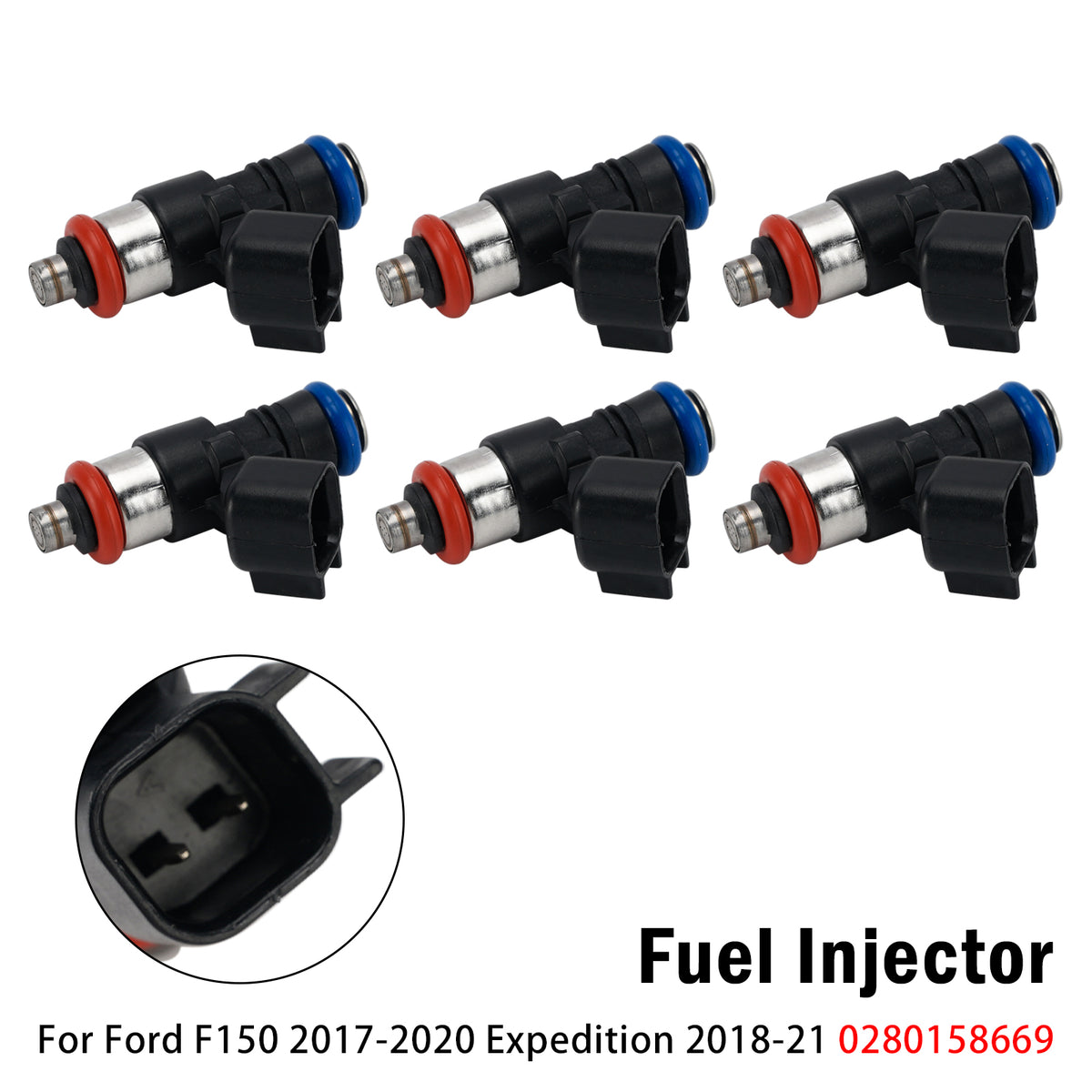 2017-2022 Ford GT 3.5 V6 VIN W 6Pcs Fuel Injector 0280158669 FJ1491 Generic