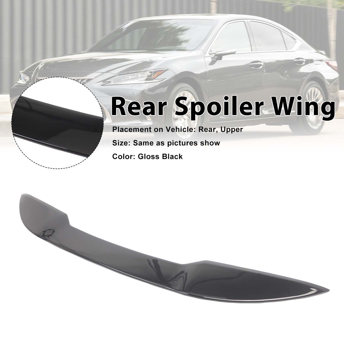 2019-2025 Lexus ES350 ES300h TRD Style Rear Spoiler Wing Generic