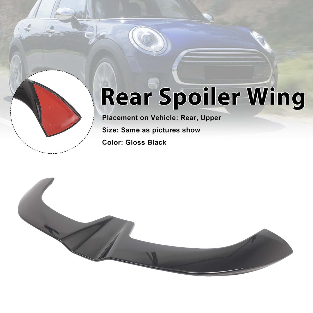 2013-2018 Mini F56 3 Doors Hatchback JCW Style Gloss Black Rear Roof Spoiler Wing 51627375856 Generic