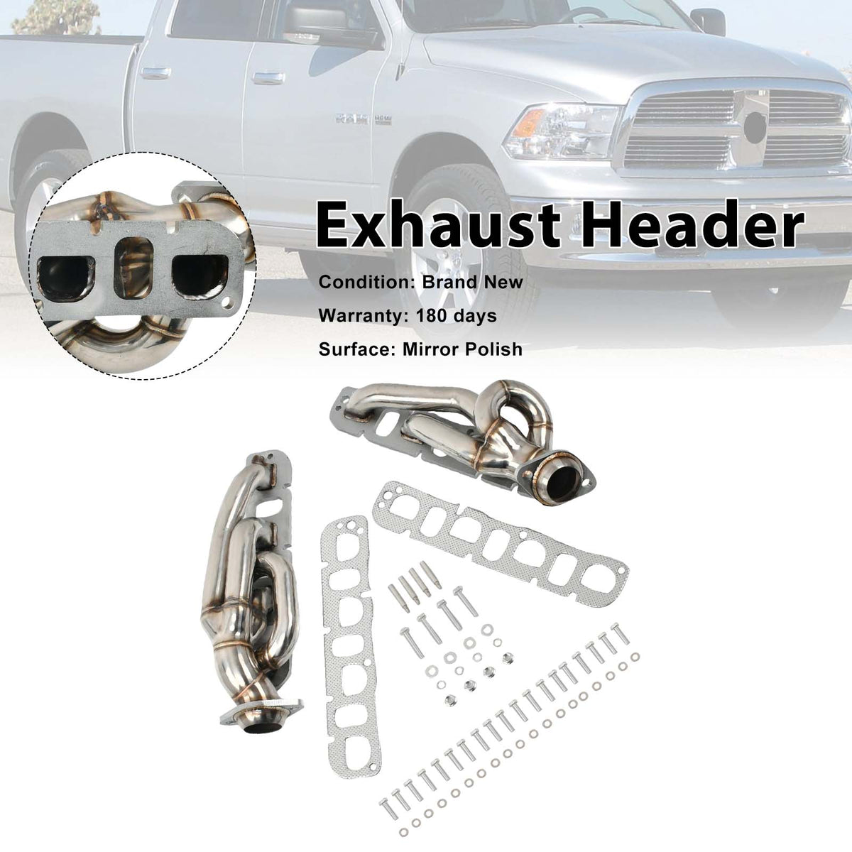 2009-2018 Dodge Ram 1500 5.7L HEMI Engines Steel Exhaust Manifold Header Generic