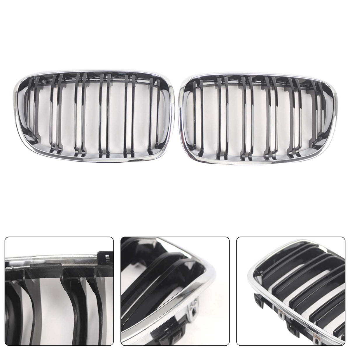2012-2014 BMW 1-Series F20 F21 3-door Pre-facelift 2PCS Front Bumper Kidney Grille Grill 51137239022 551137239021 Generic
