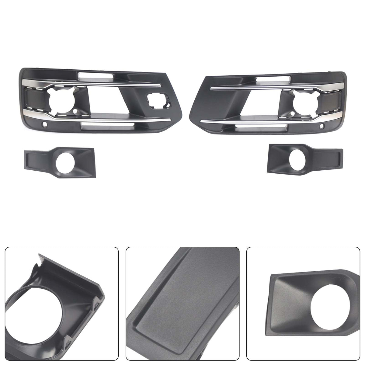 2016-2019 Audi Q7 Standard Version With ACC 4PCS Front Bumper Fog Light Grille Cover 4W3 4M0-807-682-AA-4W3 4M0807681AA Generic