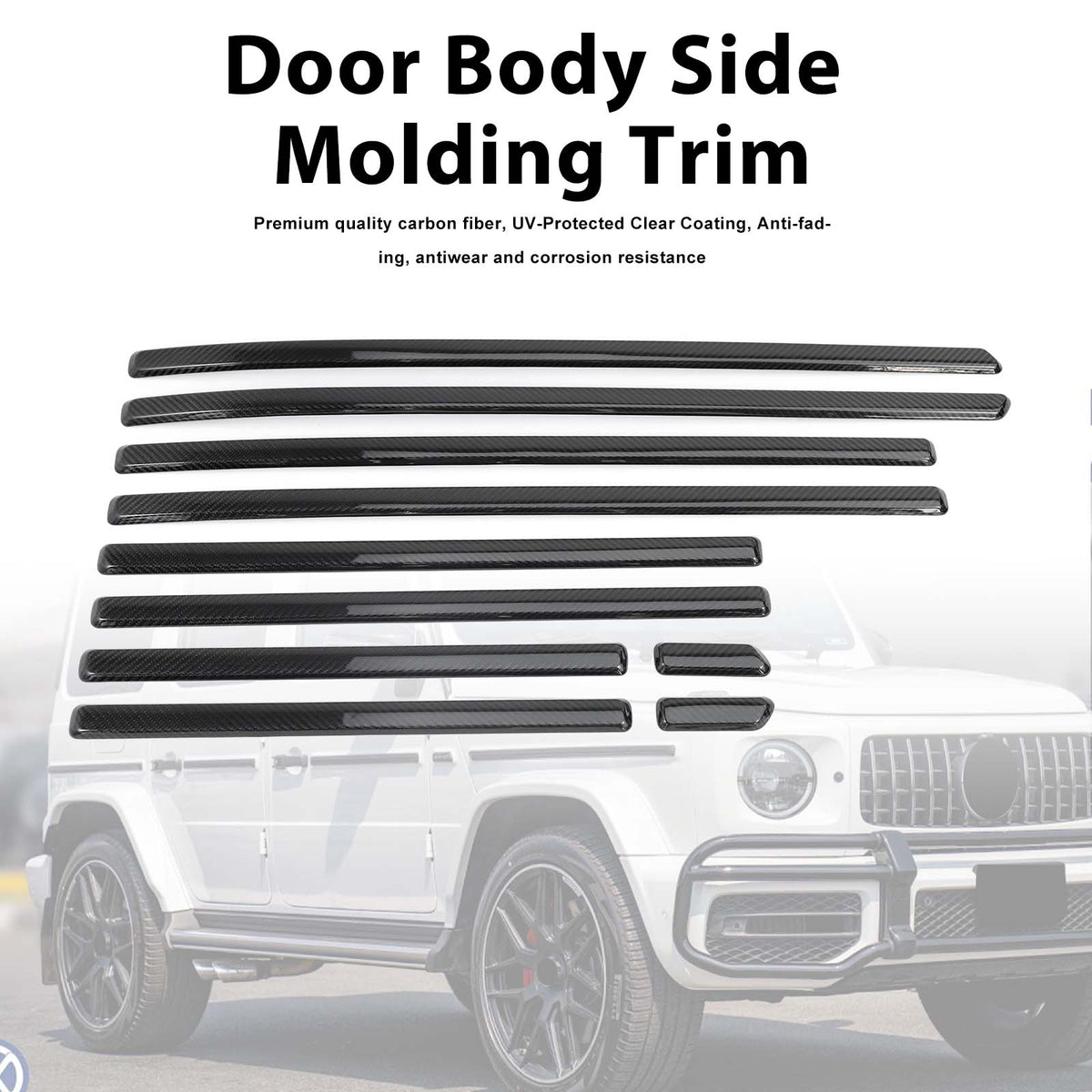2019-2026 Mercedes Benz G-Class W464 W465 DRY CF Door Body Side Molding Trim Generic