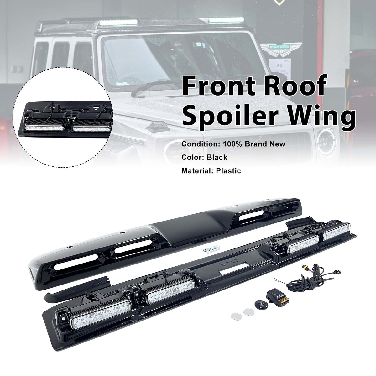 2019-2023 Mercedes Benz G-Class W464 W463A With Led Light Brabus Style Front Roof Spoiler Wing Generic