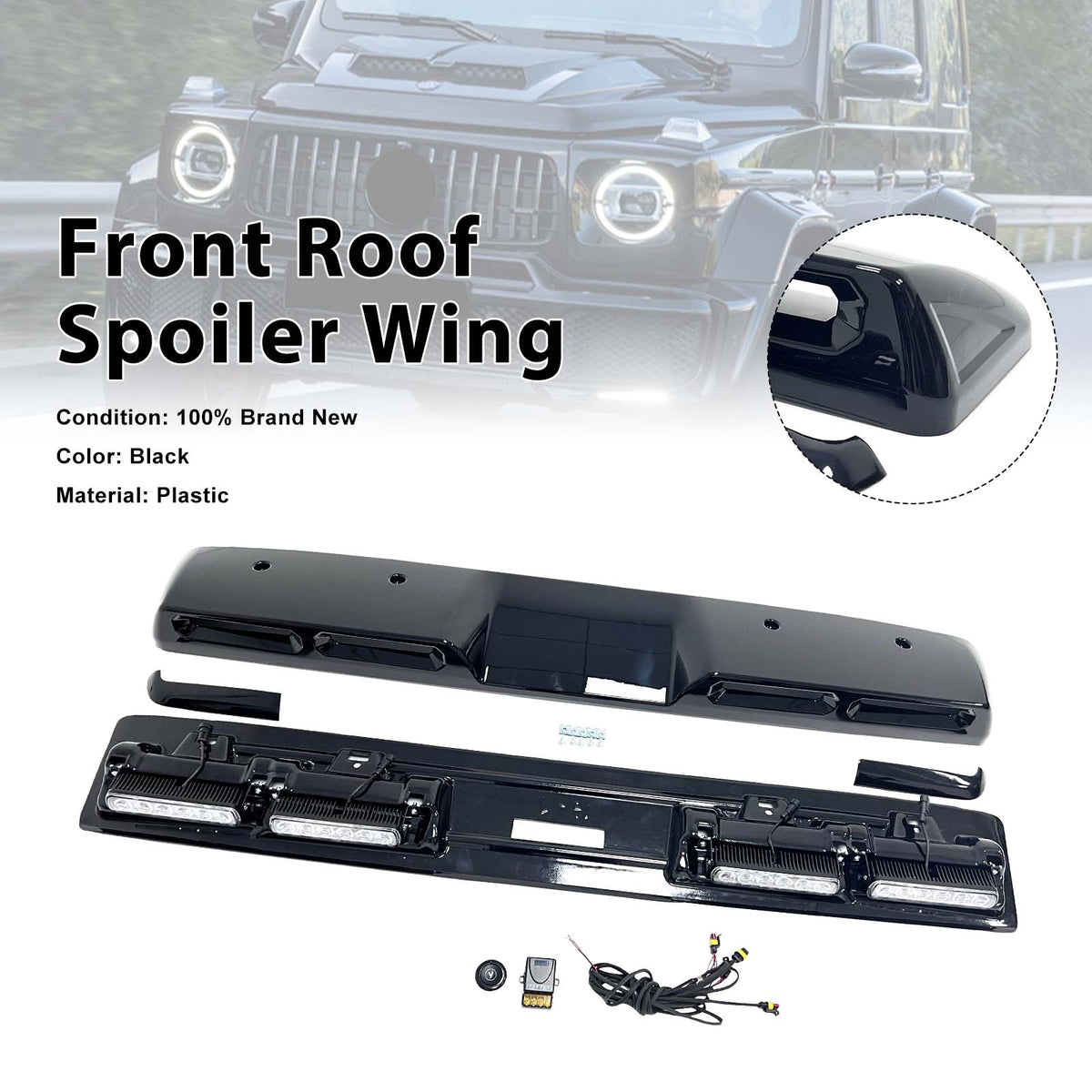 2025- Mercedes Benz G-Class W465 Brabus Style Front Roof Spoiler Wing Generic