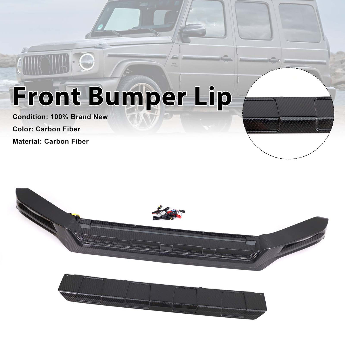 2019-2023 Mercedes Benz G-Class W464 W463A Carbon Fiber Front Bumper Lip Generic