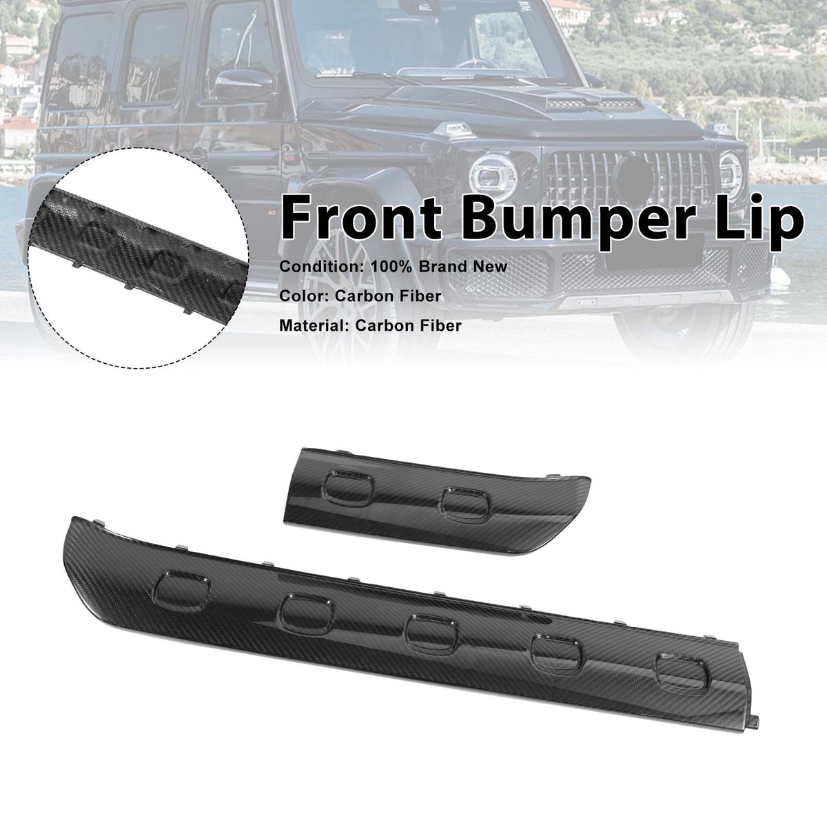 2019-2023 Mercedes Benz G-Class W464 W463A G63 Carbon Fiber Front Bumper Lip Generic