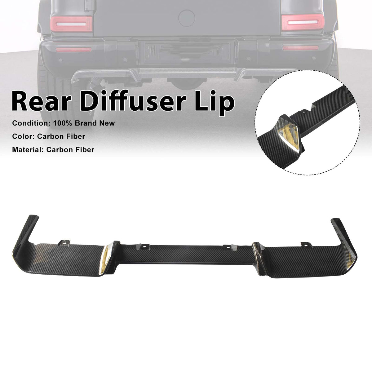 2019-2023 Mercedes Benz G-Class W464 W463A Dry Carbon Rear Diffuser Lip Generic
