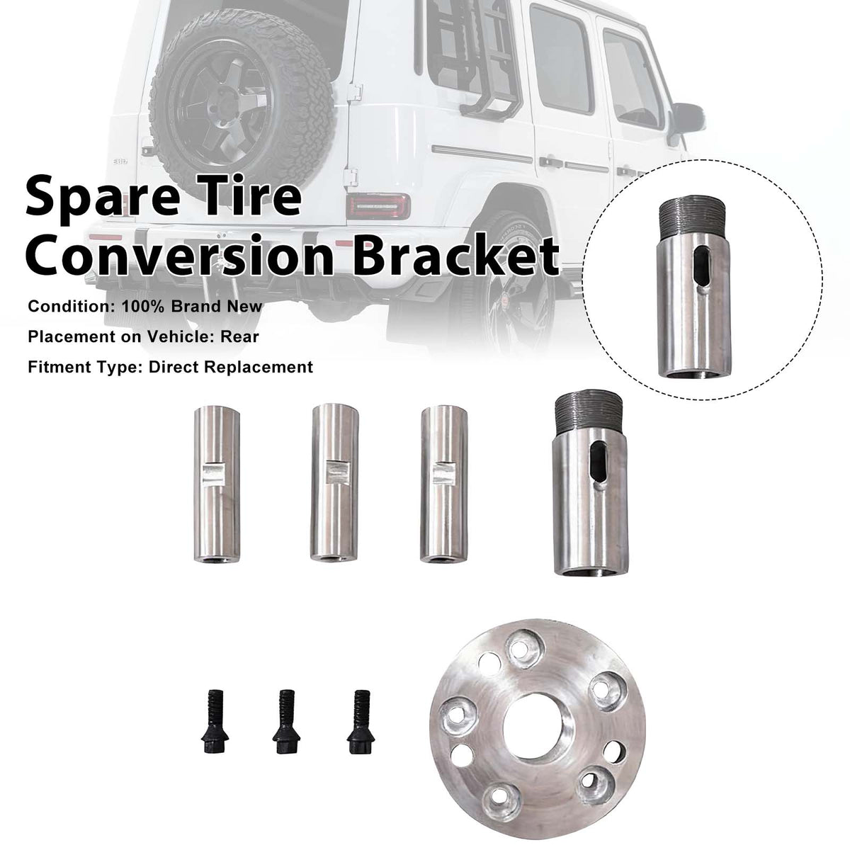 2019-2026 Mercedes Benz G Class W464 W465 Spare Tire Conversion Bracket Flip Mount Generic
