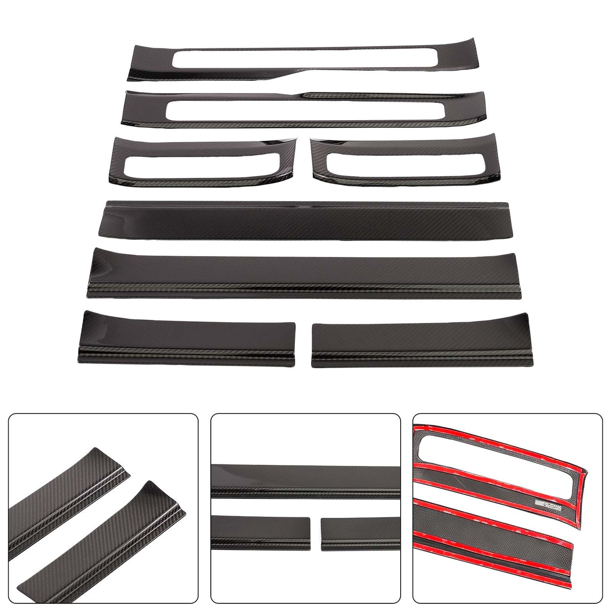 2019-2023 Mercedes Benz G-Class W463A W464 Carbon Fiber Outer Door Sill Plate Cover Trim Generic