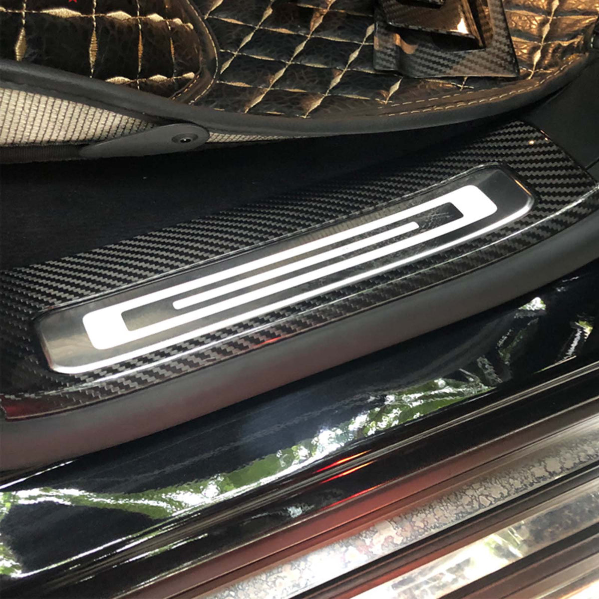 2019-2023 Mercedes Benz G-Class W463A W464 Carbon Fiber Outer Door Sill Plate Cover Trim Generic