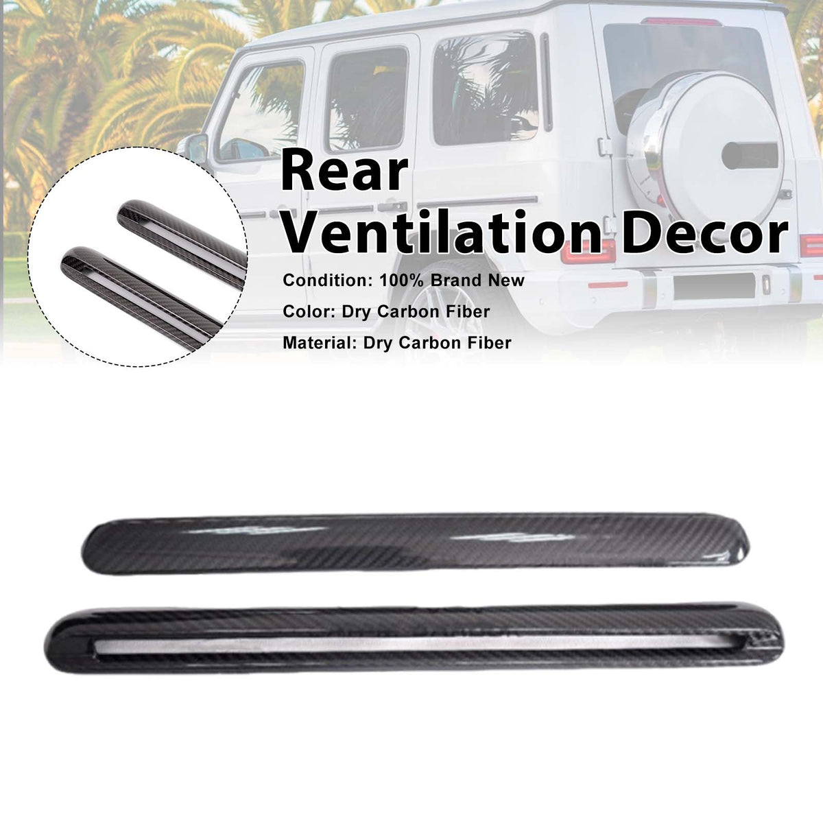 2019-2023 Mercedes Benz G-Class W463A W464 Dry Carbon Side Air Vent Cover D-Pillar Generic
