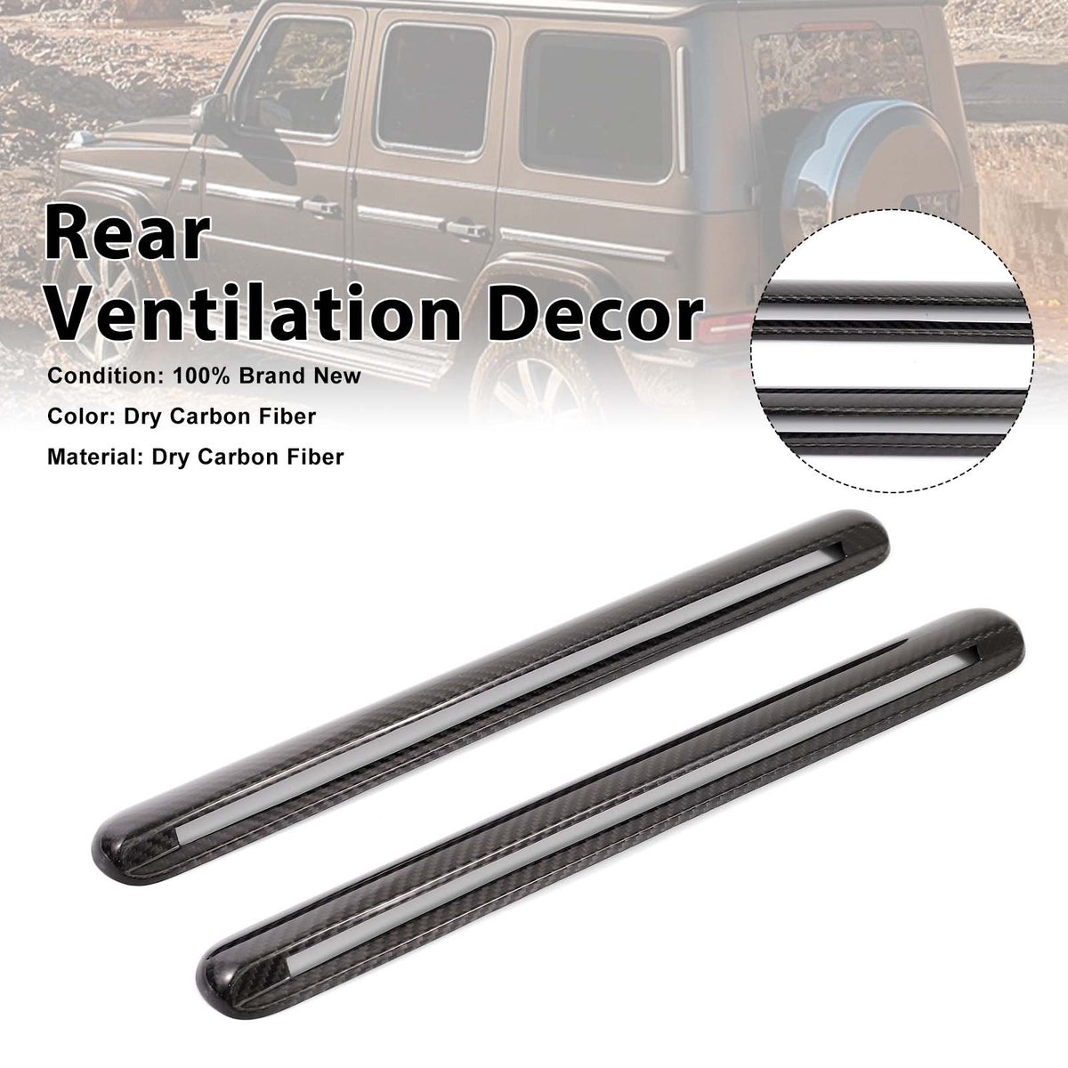 2019-2023 Mercedes Benz G-Class W463A W464 Dry Carbon Side Air Vent Cover D-Pillar Generic