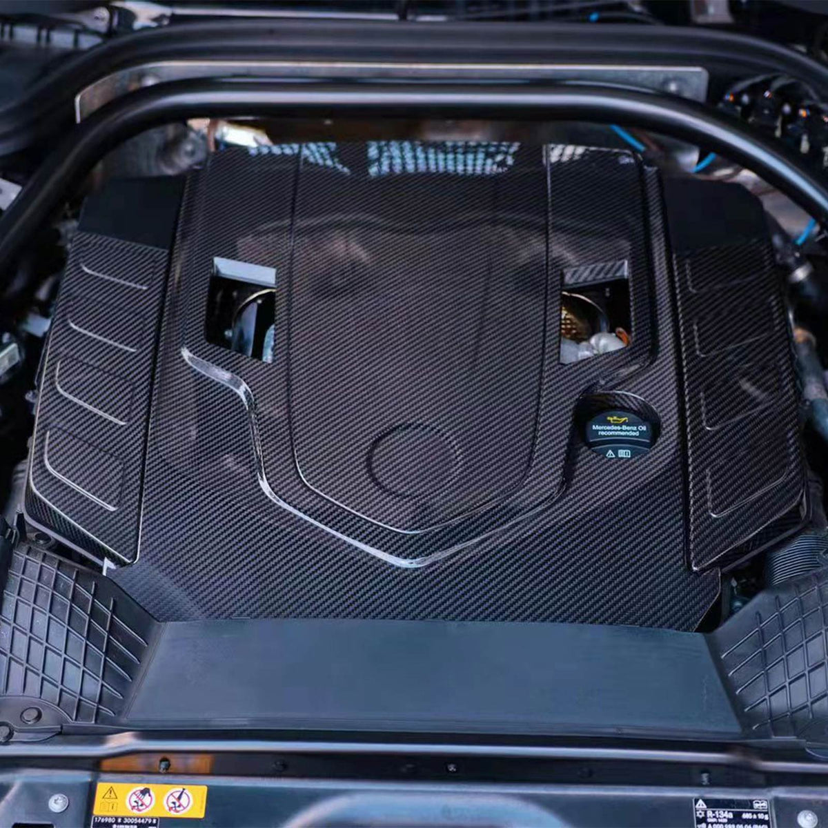 2019-2023 Mercedes Benz G-Class W463A W464 Dry Carbon Fiber Engine Cover Wind-Box Plate Generic