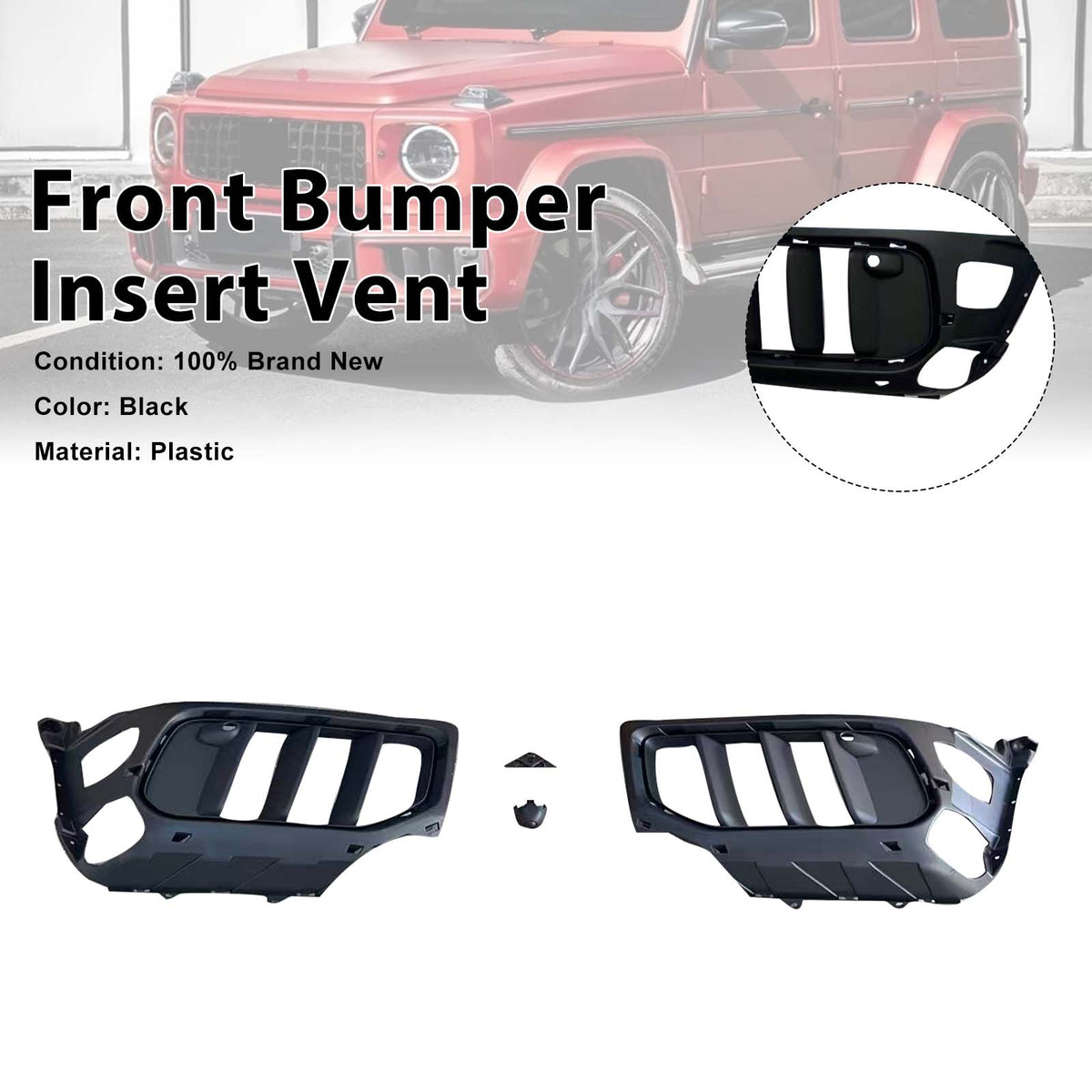 2019-2023 Mercedes-Benz G-Class W464 W463A G63 Upgrade W465 G63 Outlook W465 Style Front Bumper Insert Vents Generic