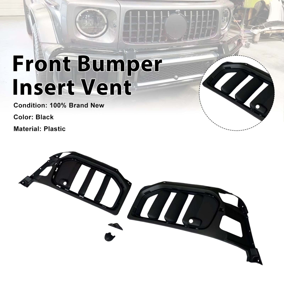 2019-2023 Mercedes-Benz G-Class W464 W463A G63 Upgrade W465 G63 Outlook W465 Style Front Bumper Insert Vents Generic
