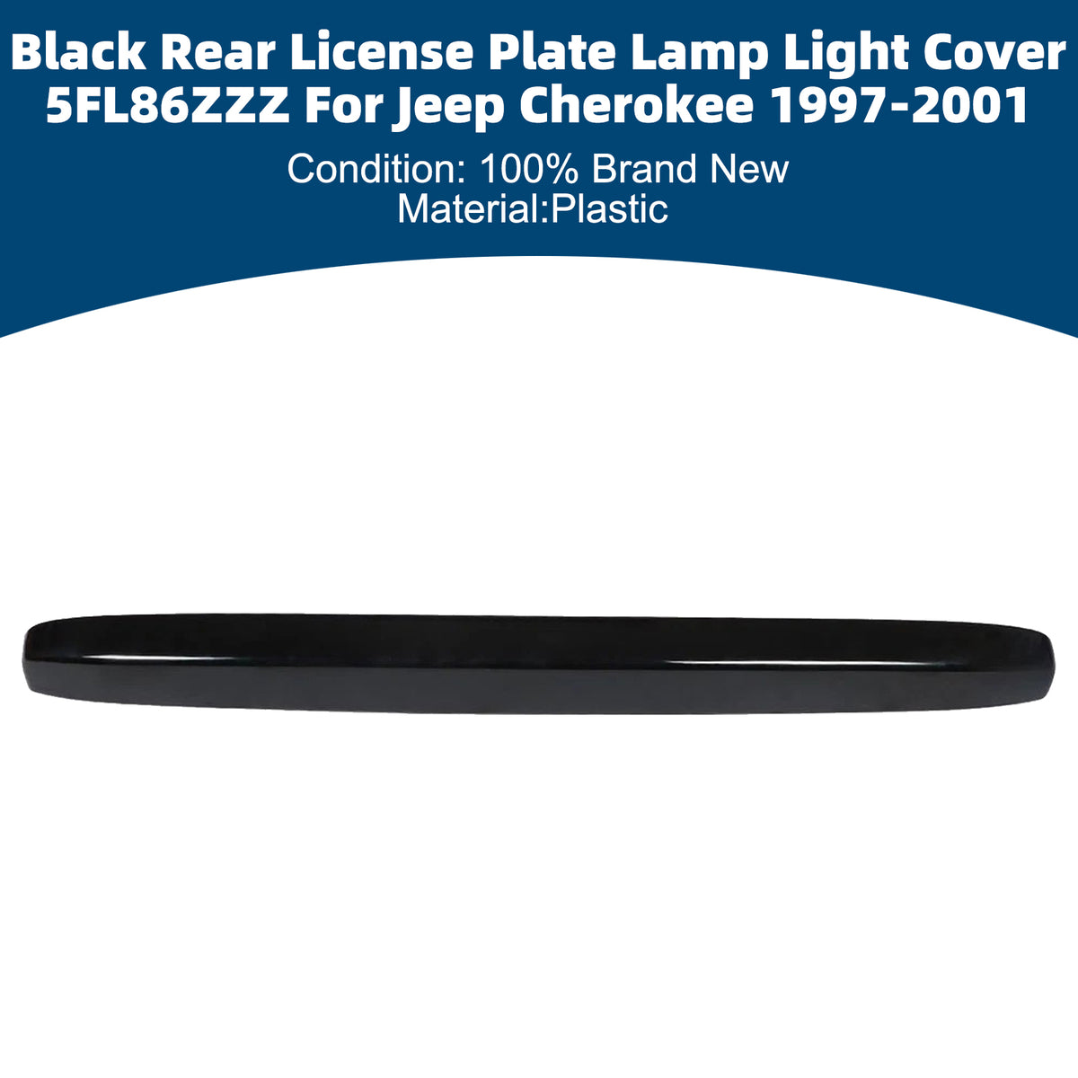 1997-2001 Jeep Cherokee Black Rear License Plate Lamp Light Cover 5FL86ZZZ Generic