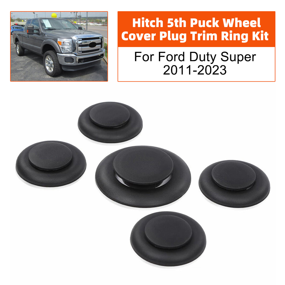 2011-2023 Ford Super Duty F-250, F-350, F-450 and F-550 w/5th Wheel Kit Hitch 5th Puck Wheel Cover Plug Trim Ring Kit BC3Z-99000A25-A Generic