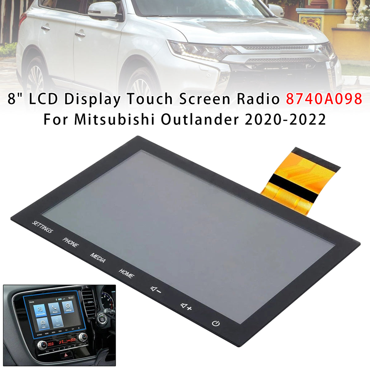 2019-2022 MITSUBISHI OUTLAND 8" LCD Display Touch Screen Radio 8740A101 8740a042 Generic