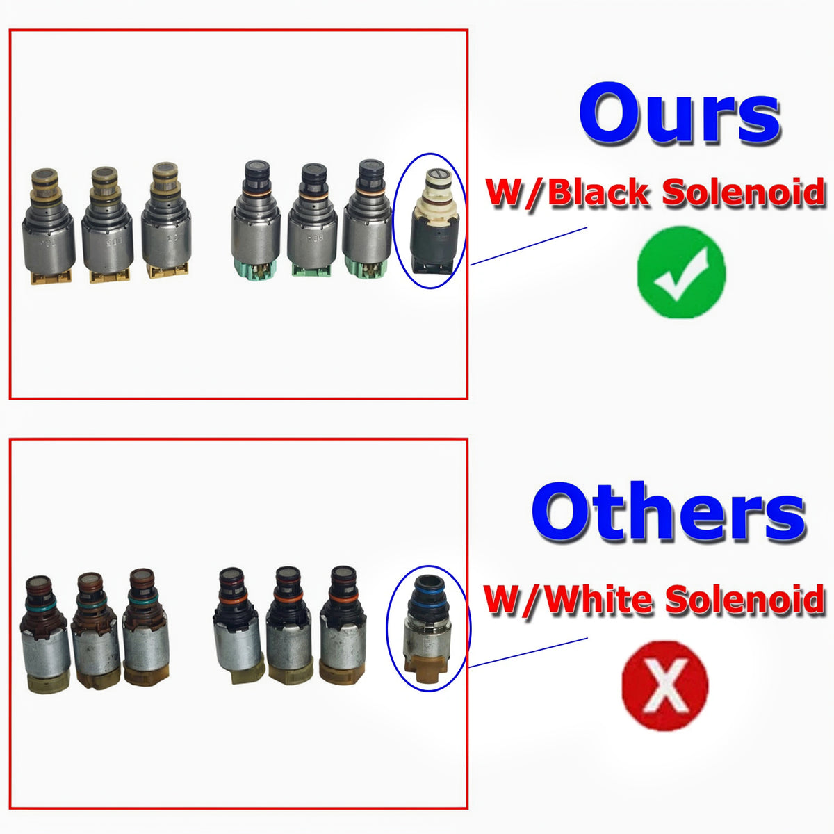 2009-2011 MERCURY MILAN 2.5L V6 3.0L 7PCS Transmission Solenoid Kit (Black Solenoid Type 6F15 6F35 Generic