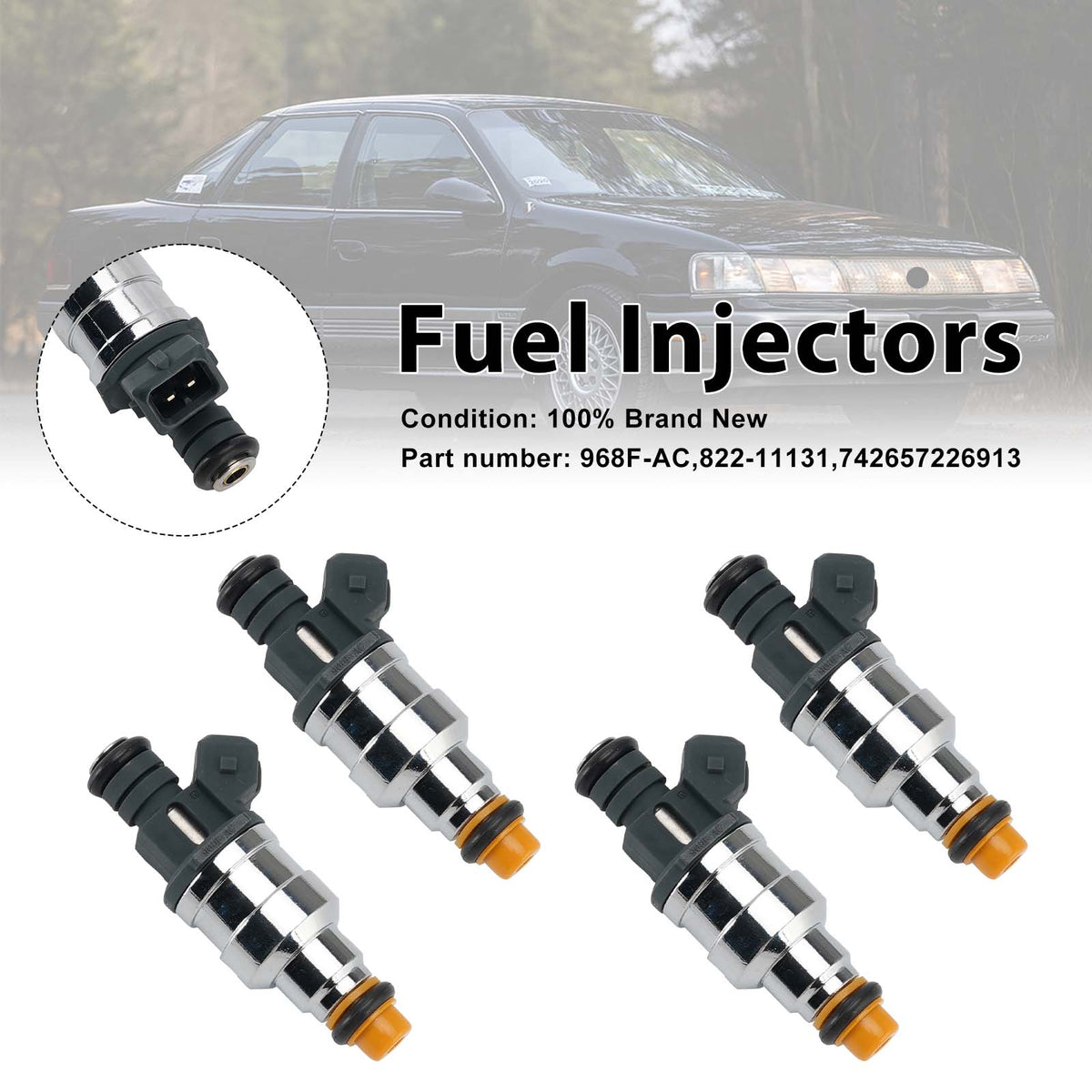 Ford and Mercury vehicles with a 2.0L 4PC Fuel Injectors 968F-AC 742657226913 Generic