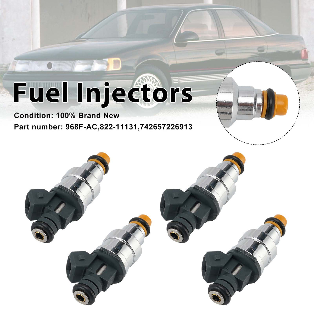 Ford and Mercury vehicles with a 2.0L 4PC Fuel Injectors 968F-AC 742657226913 Generic