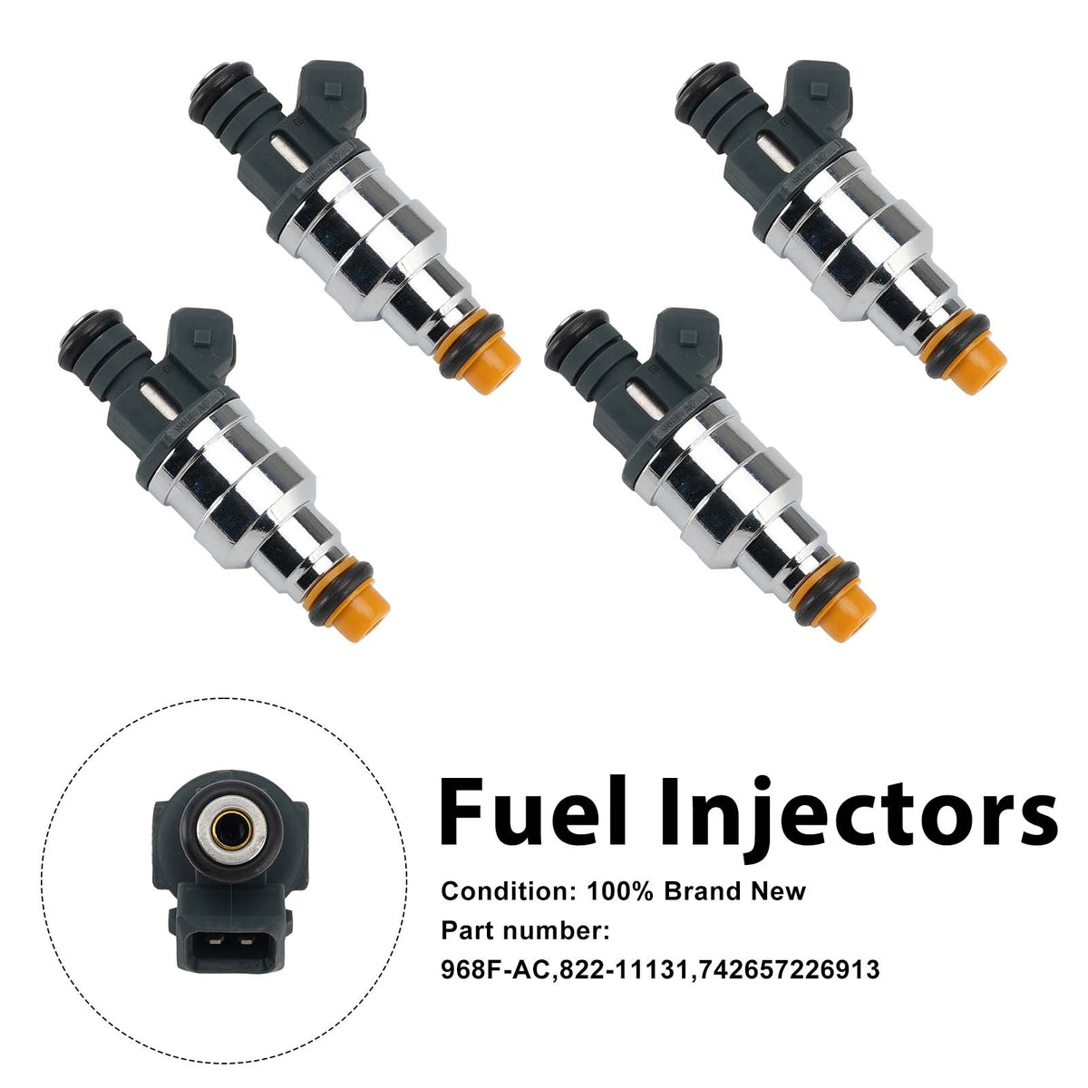 Ford and Mercury vehicles with a 2.0L 4PC Fuel Injectors 968F-AC 742657226913 Generic