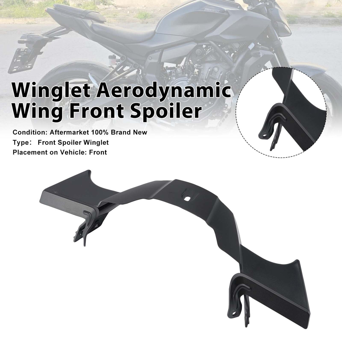 2025-2026 Yamaha MT-07 Winglet Aerodynamic Wing Front Spoiler Generic