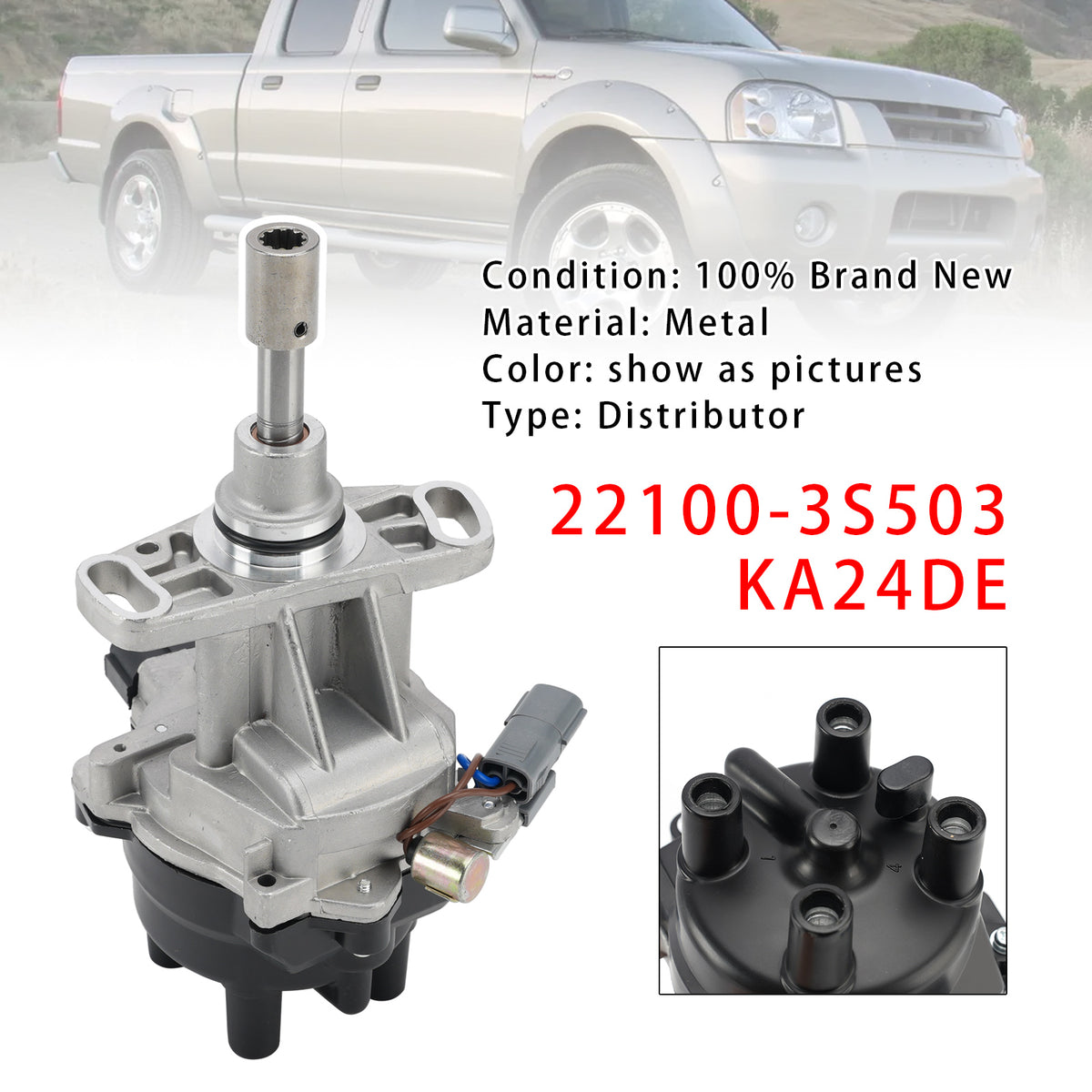 1998-2004 Nissan Frontier Xterra 2.4L KA24DE Ignition Distributor 221003S502 DST58421 Generic
