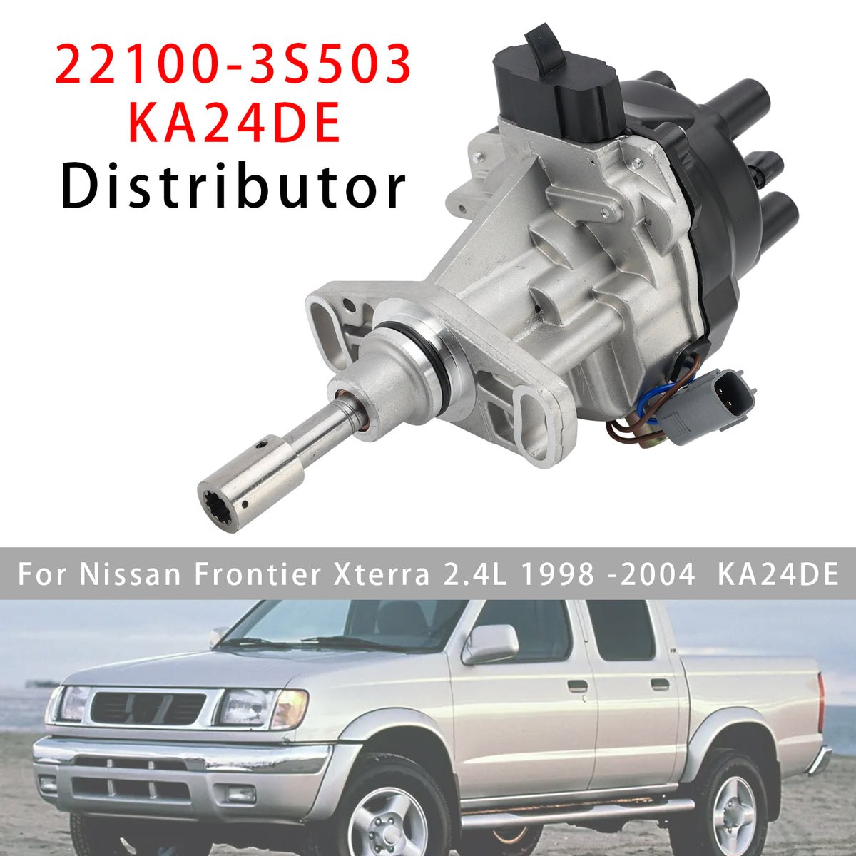 1998-2004 Nissan Frontier Xterra 2.4L KA24DE Ignition Distributor 221003S502 DST58421 Generic