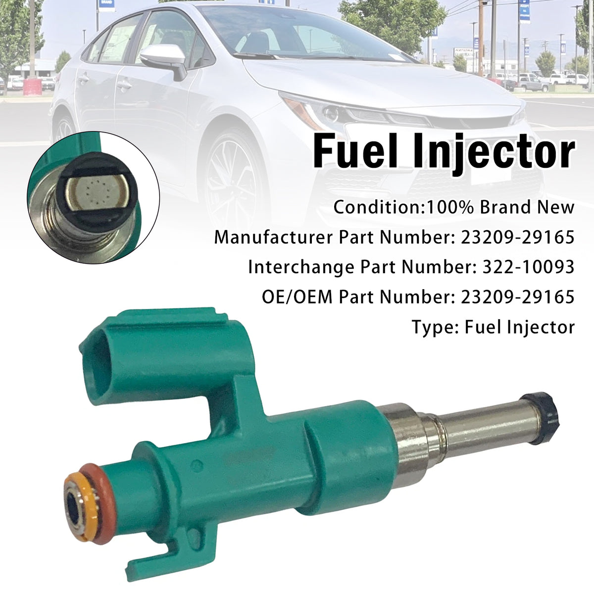 2022-2024 Toyota Corolla Cross L LE XSE 2.0L L4 1Pcs Fuel Injector 23209-29165 322-10093 Generic