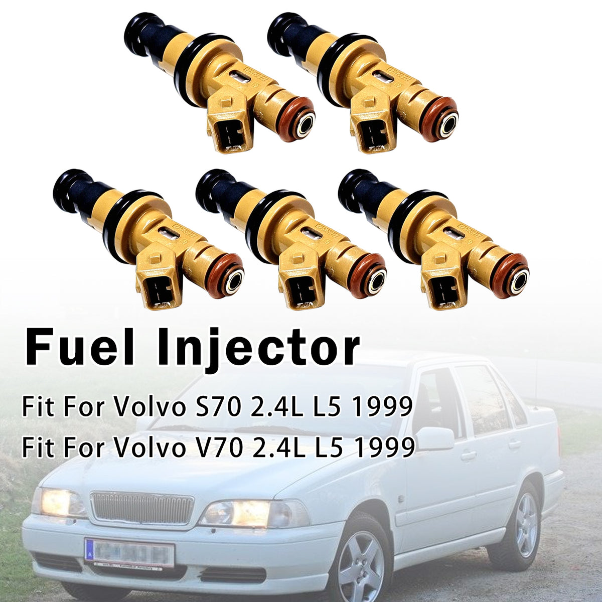 1999 Volvo V70 2.4L L5 5Pcs Fuel Injector 9125821 852-12180 Generic