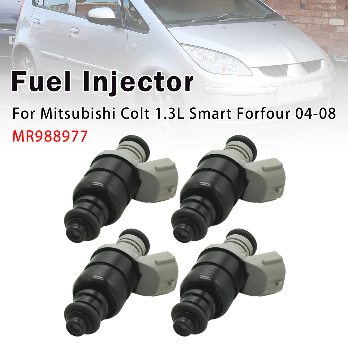 2004-2008 Mitsubishi Colt 1.3L Smart Forfour 4Pcs Fuel Injector MR988977 Generic