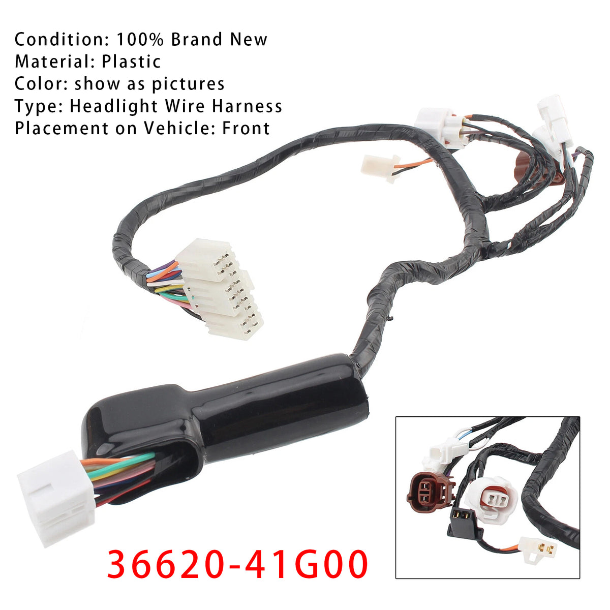2005-2006 Suzuki GSXR 1000 Headlight Wiring Harness Cable Assembly 36620-41G00 Generic