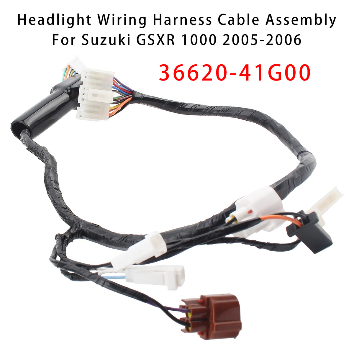 2005-2006 Suzuki GSXR 1000 Headlight Wiring Harness Cable Assembly 36620-41G00 Generic