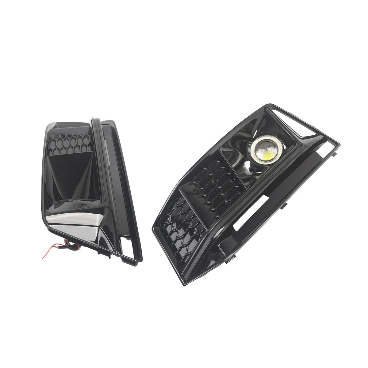 2016-2019 AUDI A4 B9 S-line S4 (8W) 2PCS Black Front Bumper Foglight Grille Grill 8W0807682K 8W0807681G Generic