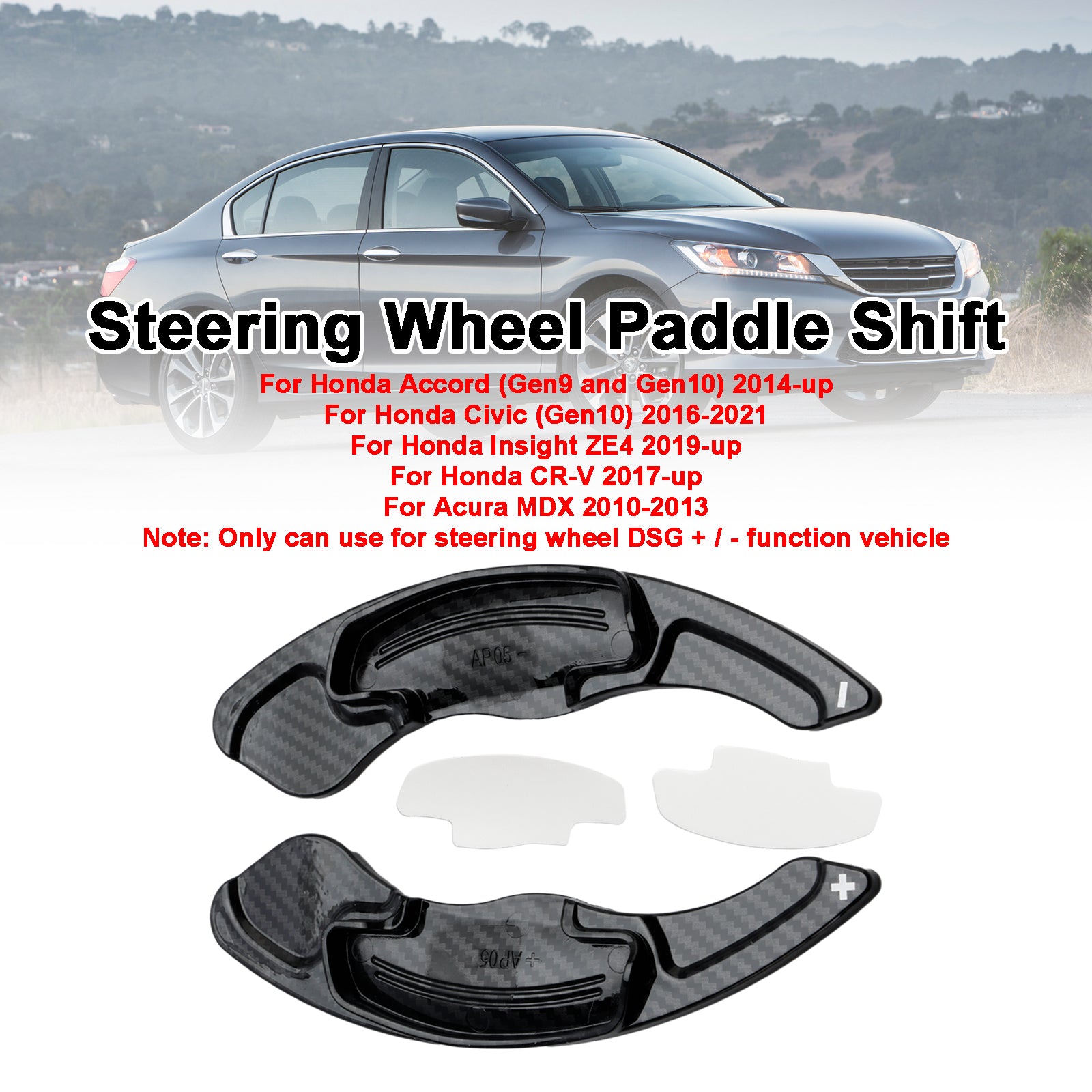 2st ratthjul paddla växelförlängning passar Honda Accord 2014-2019