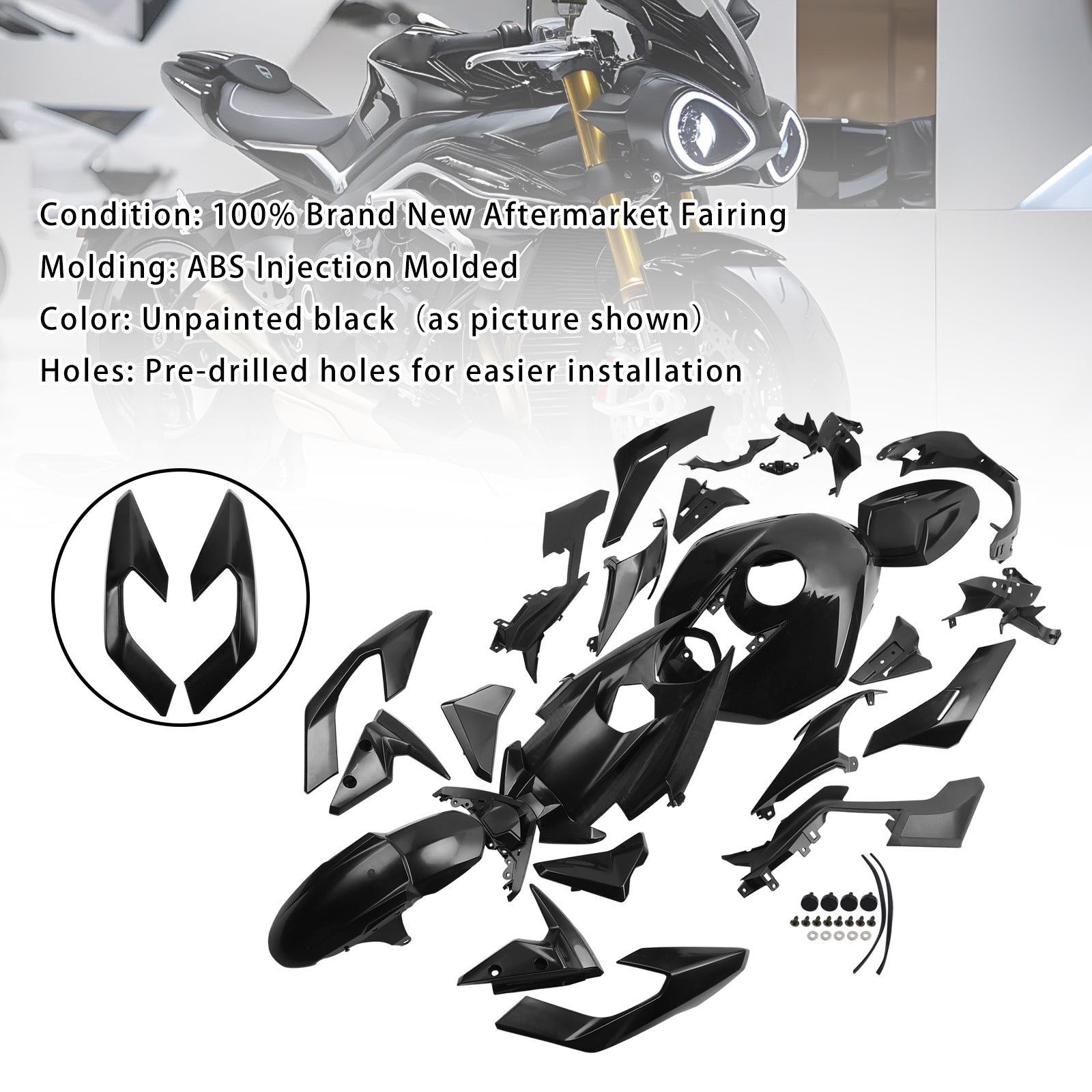 Bodywork Fairing Injection Unpainted For Street Triple 765 R/RS 2023-2025